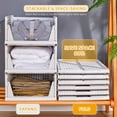 thumbnail image 4 of 5 Pack Stackable Closet Storage Basket, Multifunctional & Foldable Closet Organizer for Bathroom Kitchen Laundry Room Wardrobe Storage, Space-Saving Clothes Storage Drawer Organizer, White, 4 of 8