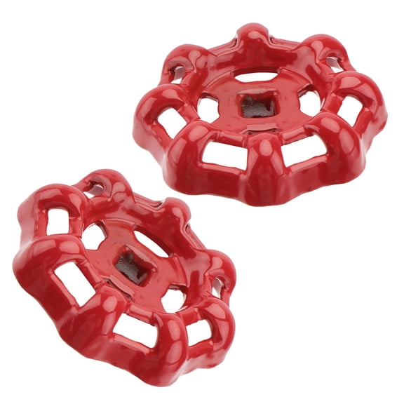 IBASETOY 2Pcs Red Cast Iron Spigot Handle Replacement Valve Wheel for Outdoor and Indoor Faucets