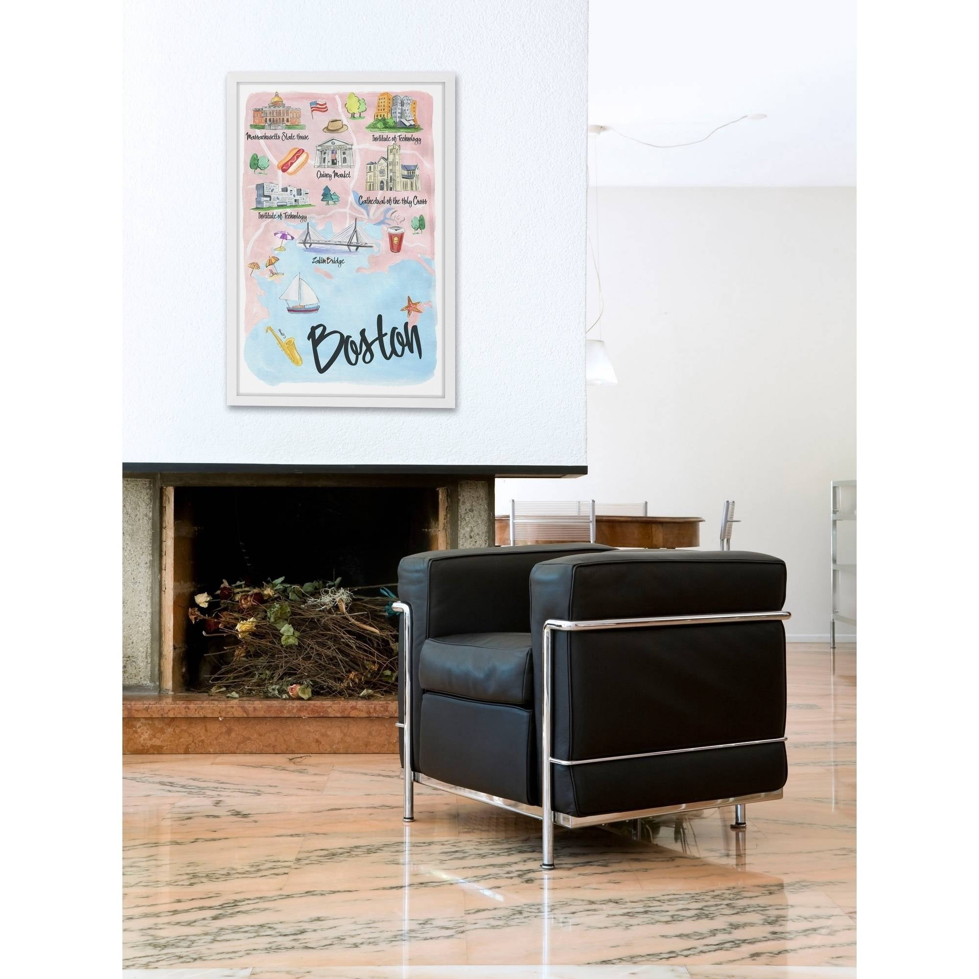 "I Love Boston" Framed Painting Print