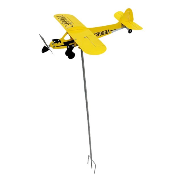 Garden Decoration, Aircraft Weathervane .3X12.6 Inches Easy to Install Outdoor Metal Weathervane Suitable for Garden Aviation Enthusiasts Gift, Card Slot