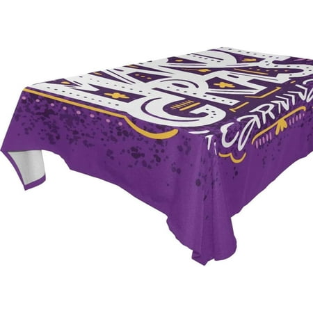 

Hyjoy Mardi Gras Rectangle Tablecloth Spill-Proof Polyester Table Cloth Table Cover for Kitchen Dining Picnic Holiday Party Decoration 60x120 Inch