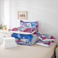thumbnail image 6 of Castle Fairy Kids Teens Girls Kawaii Bow White Cat Twin Bedding Sets 7-Piece,Pink Floral Rose Bedding Comforter Set Microfiber,Starry Sky Breathable Sheet Sets,Microfiber Bedroom Decor,Reversible, 6 of 8