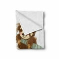 thumbnail image 2 of Sloth Soft Flannel Fleece Blanket, Happy Cheerful Animal Swinging on Tree Branch Hand Drawn Cartoon Illustration, Cozy Plush for Indoor and Outdoor Use, 50" x 60", Brown Khaki Grey, by Ambesonne, 2 of 6