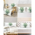 thumbnail image 6 of Hokiten Pillow Cases Queen Size Set of 2, Couch Pillow Covers, Sage Green Eucalyptus Leaves Satin Pillowcases with Zipper for Hair/Skin, Farmhouse Stripe Botanical 20x30 Inches, 6 of 6