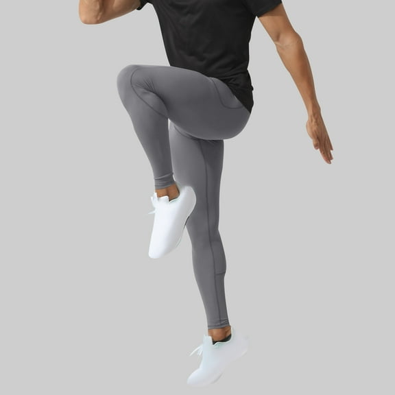 Athletic Pants for Men High Waisted Compression Shapewear Leggings Trousers Mens Casual Solid Stretchy Slim Quick-Drying Yoga Running Pant