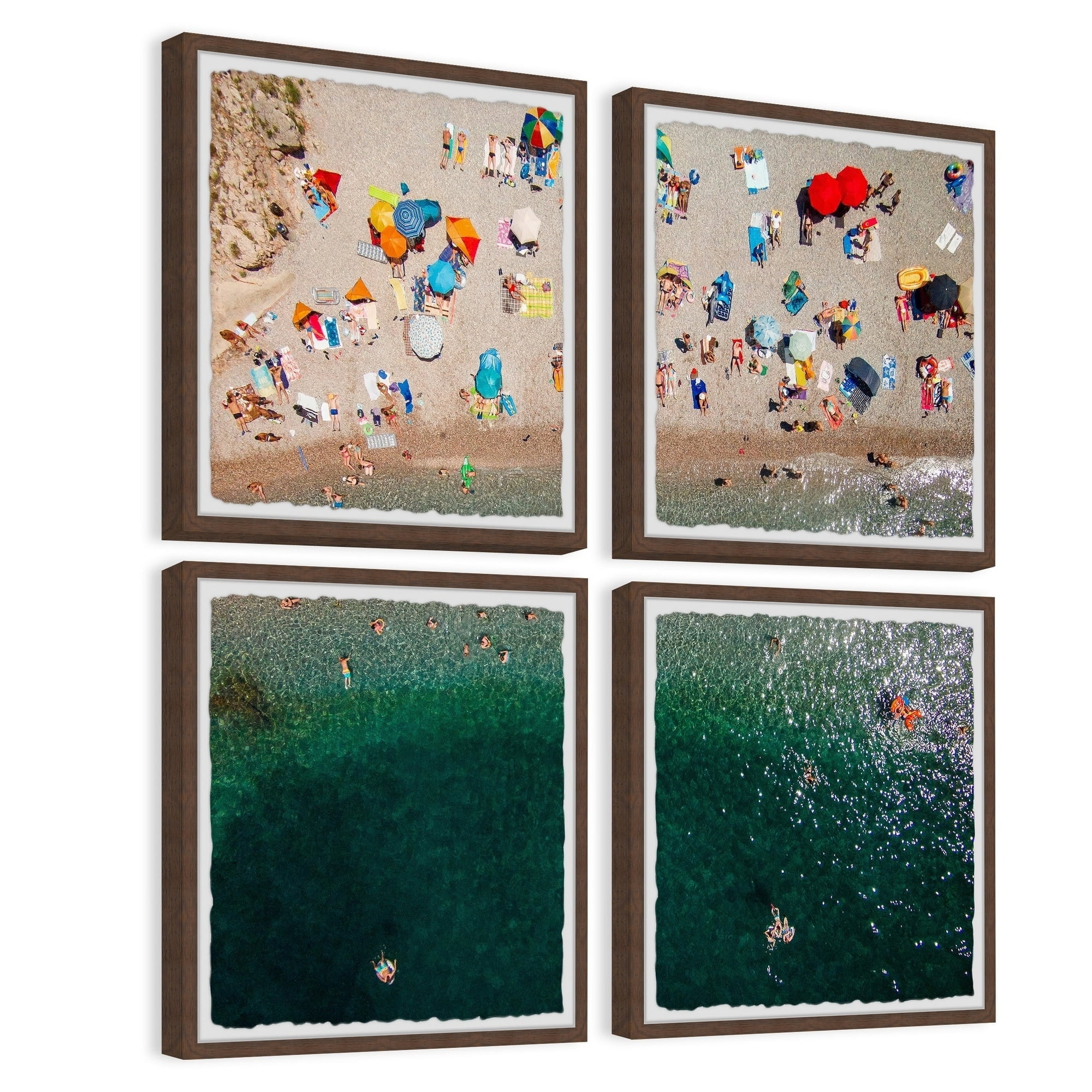 Marmont Hill Packed Beach IV Quadriptych by Karolis Janulis