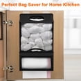 thumbnail image 3 of Bag Holder for Grocery Bags - Large Wall Mount Grocery Bag Holder with Dispenser for Kitchen, Oxford Cloth 2-in-1 Space-saving Bags Organizer, Black, 3 of 8