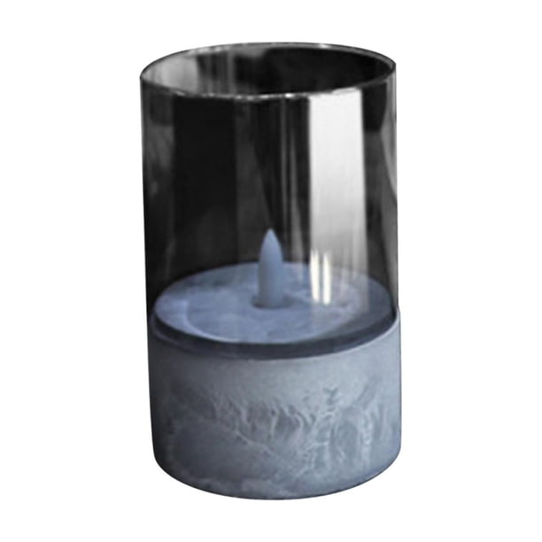 Candelabro LED sin llama, candelabro decorativo, candelabro de mesa, vela electrónica 8cmx8cmx15cm
