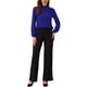 thumbnail image 2 of CAMISA DE CHIFFON CHIC INSPIRADA PARA MUJERES, OFICINA, CUELLO ALTO, MANGA LARGA, BLUSA XL AZUL REAL, 2 of 5