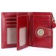 thumbnail image 2 of Cartera de cuero para mujer, billetera de tres pliegues, monedero de cuero encerado con aceite y ventana para identificación, tarjetero con cremallera y hebilla de moda, 2 of 8