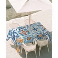 thumbnail image 3 of 52x70 Inch Outdoor Tablecloth with Umbrella Hole Zipper Rectangle Blue Mediterranean Rectangular Tablecloths Outside Waterproof Vintage Moroccan Tiles Texture Patio Table Cloth Cover for Picnic Party, 3 of 8