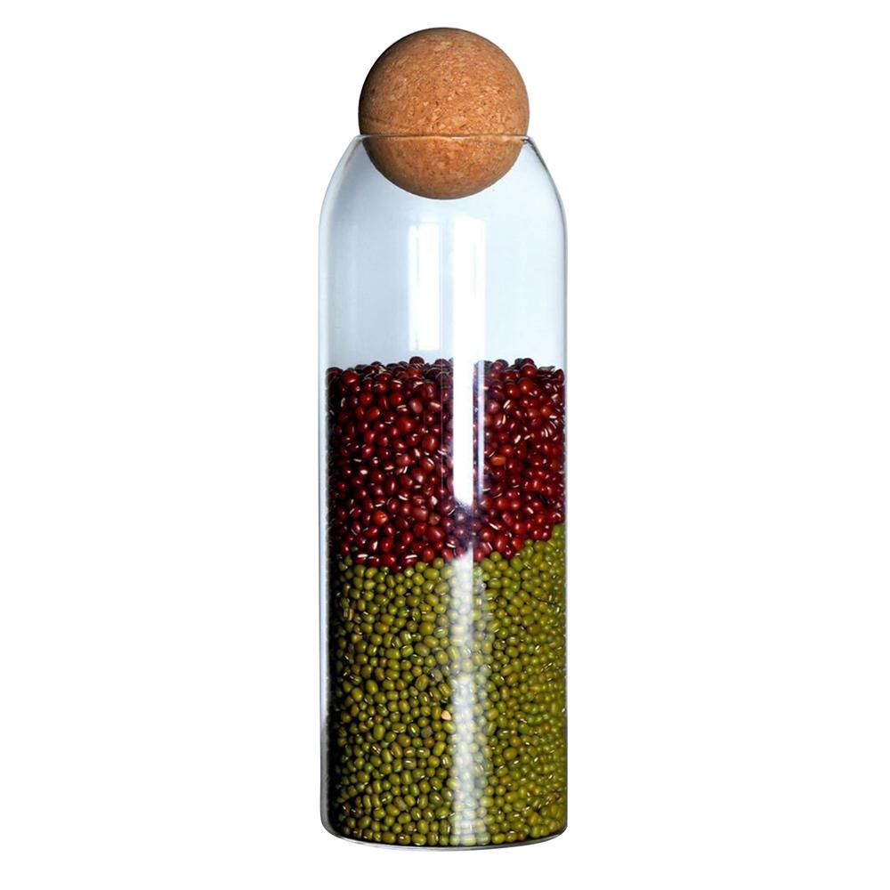 Borosilicate Glass Cork Ball Storage Jar Food Storage Bottle Transparent Glass Jar Ball Cork