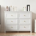 thumbnail image 6 of DIYART 6 Drawer Dresser for Bedroom, 41" Wide Large Chest of Drawers with Golden Handles, Modern Modern Bedroom Storage Dresser for Closet and Living Room, White, 6 of 7
