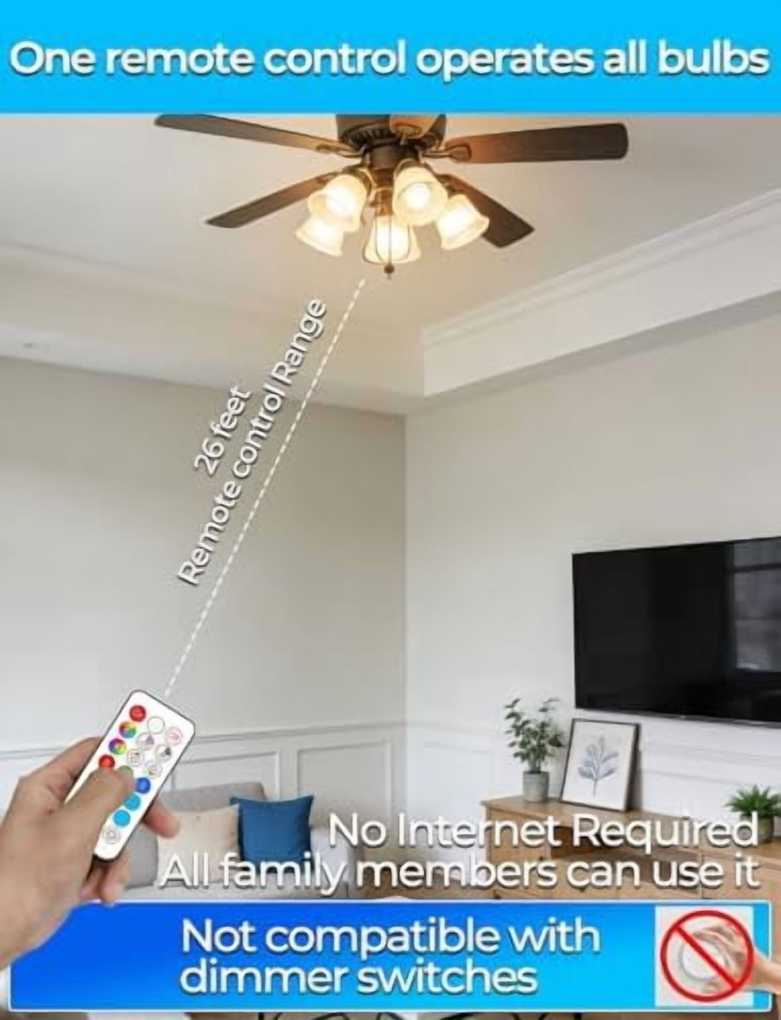RGB LED Light Bulb, Color Changing Light Bulb, 40W Equivalent, 450LM, 2700K Warm White 5W E26 Screw Base RGBW, 12 Color Choices - Timing Infrared Remote Control (8 Pack)