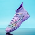 thumbnail image 3 of Zapatos De fútbol De tobillo alto para Hombre, zapatillas De deporte con tacos, Tenis De fútbol para adultos, FG/TF, césped al aire libre, 3 of 5