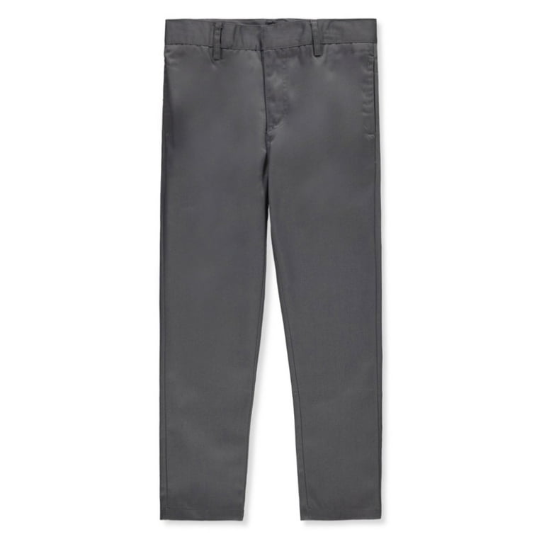 Smith's American Boys' Flat Front Twill Uniform / Dress Pants - gray, 10  husky (Big Boys Husky)