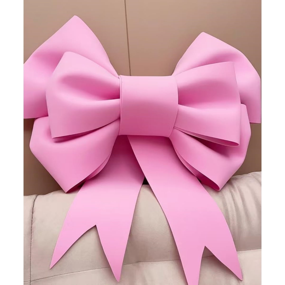 19.7x23.6In Big Pink Bow,Large Valentine's Day Bows for Wreath,Reusable Classic Outdoor Ornament for Home,School,Party