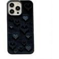 thumbnail image 6 of for iPhone Case,Cute TPU Leather Love Heart Emboss Soft Shockproof Phone Case (Purple,iPhone 15 Pro), 6 of 6