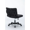 thumbnail image 6 of Criss Cross Legged Office Desk Chair with Wheels, Modern Armless Desk Chair with Wide Seat, Home Office Chairs for Work, Meditation, Vanity, 6 of 9