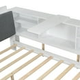 thumbnail image 3 of Wood Full Size platform bed with Storage Headboard, Shelves and 2 Drawers(White), 3 of 8