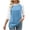 2 Blue, variant on Womens Tops Solid Crew Neck 3/4 Sleeve Raglan Color Panel Loose Breathable Shirts for Casual Use