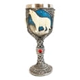 thumbnail image 3 of Howling White Wolf In Starry Night Wine Chalice Goblet With Celtic Knotwork 7oz, 3 of 6