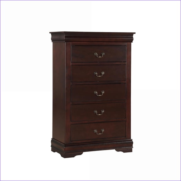 Chests | Louis Philip Style 5-Drawer Solid Wood Chest | Cherry Finish | Solid Wood