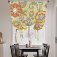 thumbnail image 3 of Gray Green Boho Floral Tie Up Curtains for Windows, Balloon Window Shades, Vintage Abstract Art Ethnic Flowers Kitchen Window Treatments Roll Up Curtain for Basement/Nursery 52"x45", 3 of 8