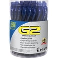 thumbnail image 3 of Pilot G2 Retractable Gel Pen, Fine Point, 0.7mm, Clear Barrels, Blue Ink, Tub Of 36 Pens, 3 of 9