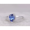 thumbnail image 5 of HeartsAndYou 2ct Natural Tanzanite & Diamond Ring Halo Accent 100% REAL 14k SOLID White Gold, 5 of 9