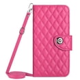 thumbnail image 3 of SaniMore Case for Samsung Galaxy S24 Ultra, PU Leather 3D Lattice Stylish for Girls Crossbody Lanyard Flip Kickstand Card Slots Cash Pocket Magnetic Clasp Full Protective Shockproof Wallet Shell, Rose, 3 of 9