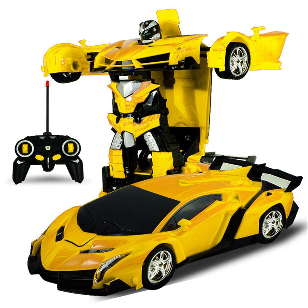 LATEST - Hand/RC Transform Car Robot Gesture Induction Deformation Vehicle Car Deform Robot Yellow with 360° Rotating Stunt Womdee 2-in-1 Remote Control Deformation Robot Car Toys for Kids