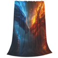 thumbnail image 2 of Fotbe Red And Blue Fire Dragon E Manta de Franela Acolchonada con Estampado, Súper Suave y Esponjosa, Extra Grande para Sofá, Cama, Uso Todo el Año-60"x50", 2 of 7