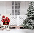 thumbnail image 3 of Welcome Christmas Garden Flags 12.5x18 Double Sided, Xmas Red Paw Print Small Seasonal Decoration for Holiday Winter Yard Outside Outdoor, 3 of 6