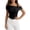 Black, variant on Womens Cami Tops Y2K Mesh Ruffle Off Shoulder Slim Fit Bralette Crop Top Casual Summer Party Wear Yellow XXL