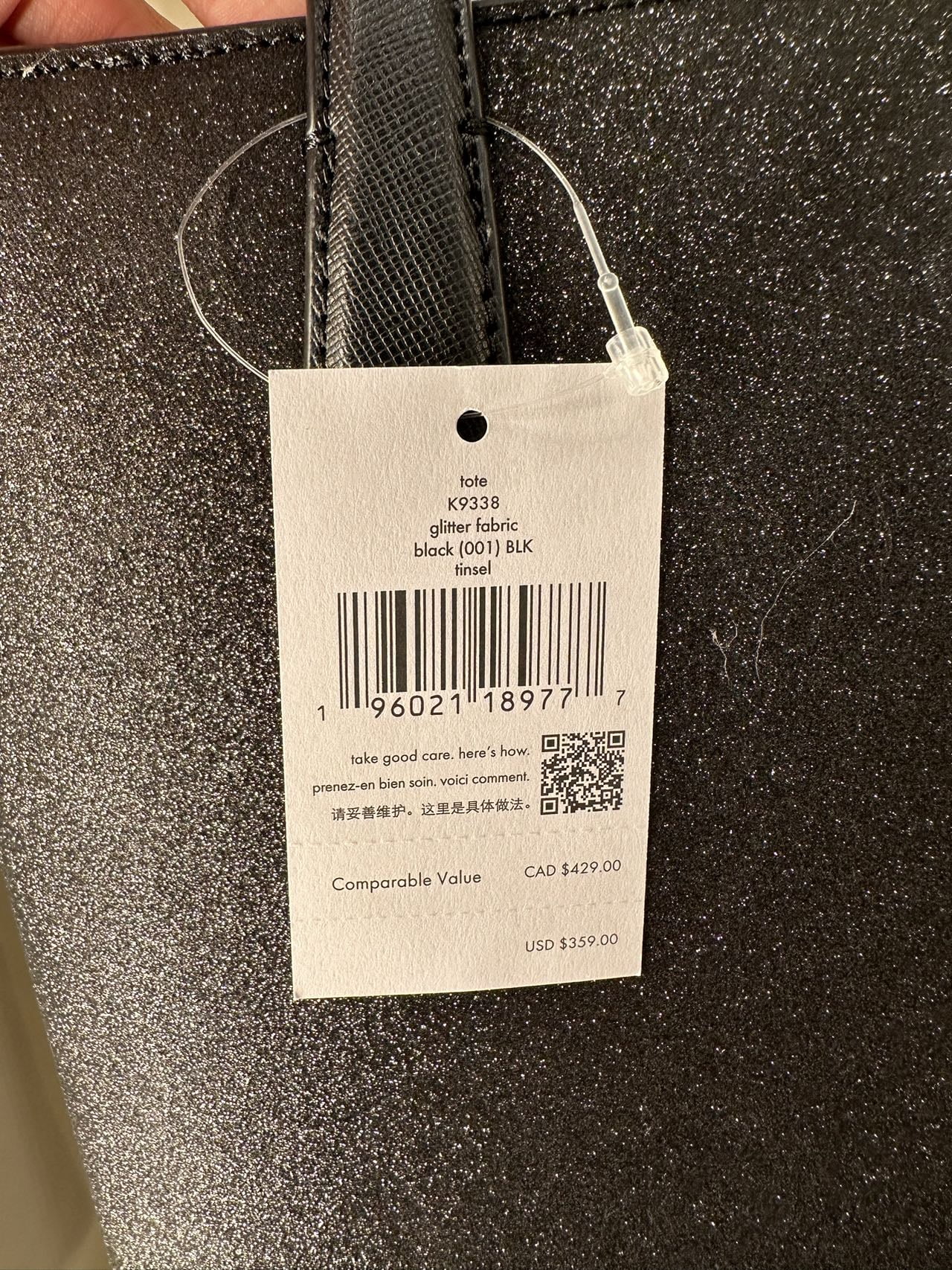 Kate Spade K9338 Tinsel Tote In Black