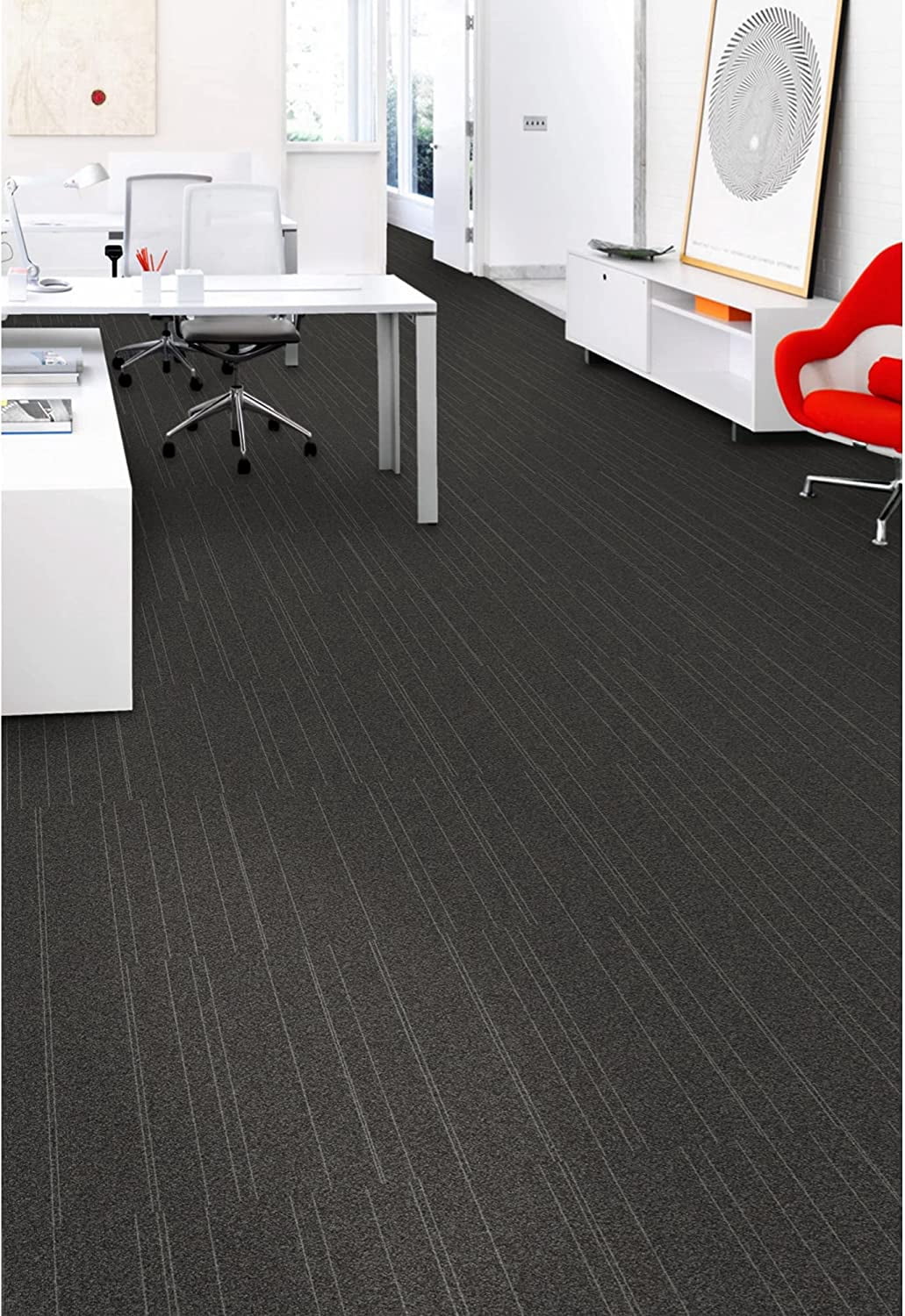Mohawk Basics 24" x 24" Carpet Tile Sample with EnviroStrand™ PET Fiber in Smoke (1 piece)