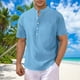 thumbnail image 1 of pstuiky camiseta de hombre, Camisa informal de manga corta con botones y ventilación para hombre camisas casuales para hombre s, 1 of 7