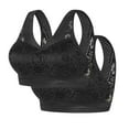thumbnail image 1 of Timegard 2pc Lace Bras for Women Wireless Breathable Lace Flower Full Coverage Support Comfy Daily Bralette, 1 of 4