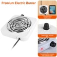 thumbnail image 4 of Countertop Single Coiled Burner 1000W Electric Hot Plate 5 Temperature Control Kitchen Cooker Stove with Non Slip Rubber Feet Easy to Clean White, 4 of 12
