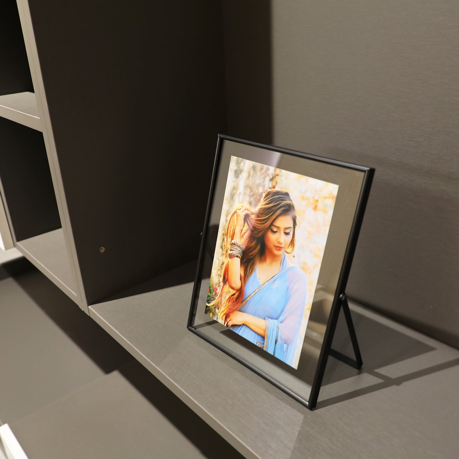 AhaGo 8x10 Black Floating Picture Frame, 2 Set, for Photo 7x9, 6x8, 5x7, Tabletop Shelf Photo Frame, Classy for Wedding, Home or Festival
