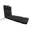thumbnail image 2 of Jordan Manufacturing 72" x 22" Chet Coal Black Geometric and Gallan Coal Black Stripe Reversible Rectangular Outdoor Chaise Lounge Cushion with Ties and Hanger Loop, 2 of 12