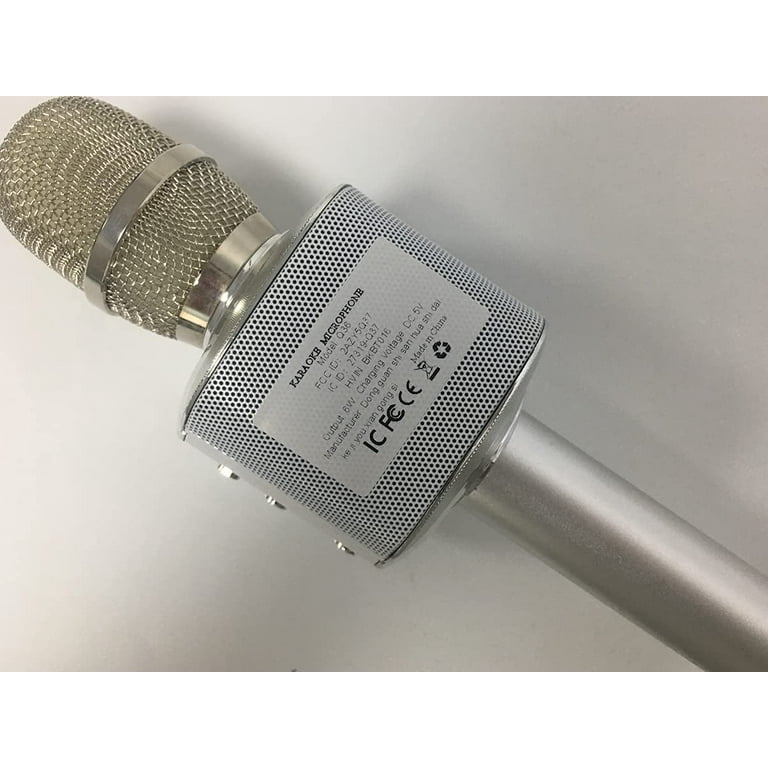 Bonaok Microphone karaoké sans fil Bluetooth avec lumières LED