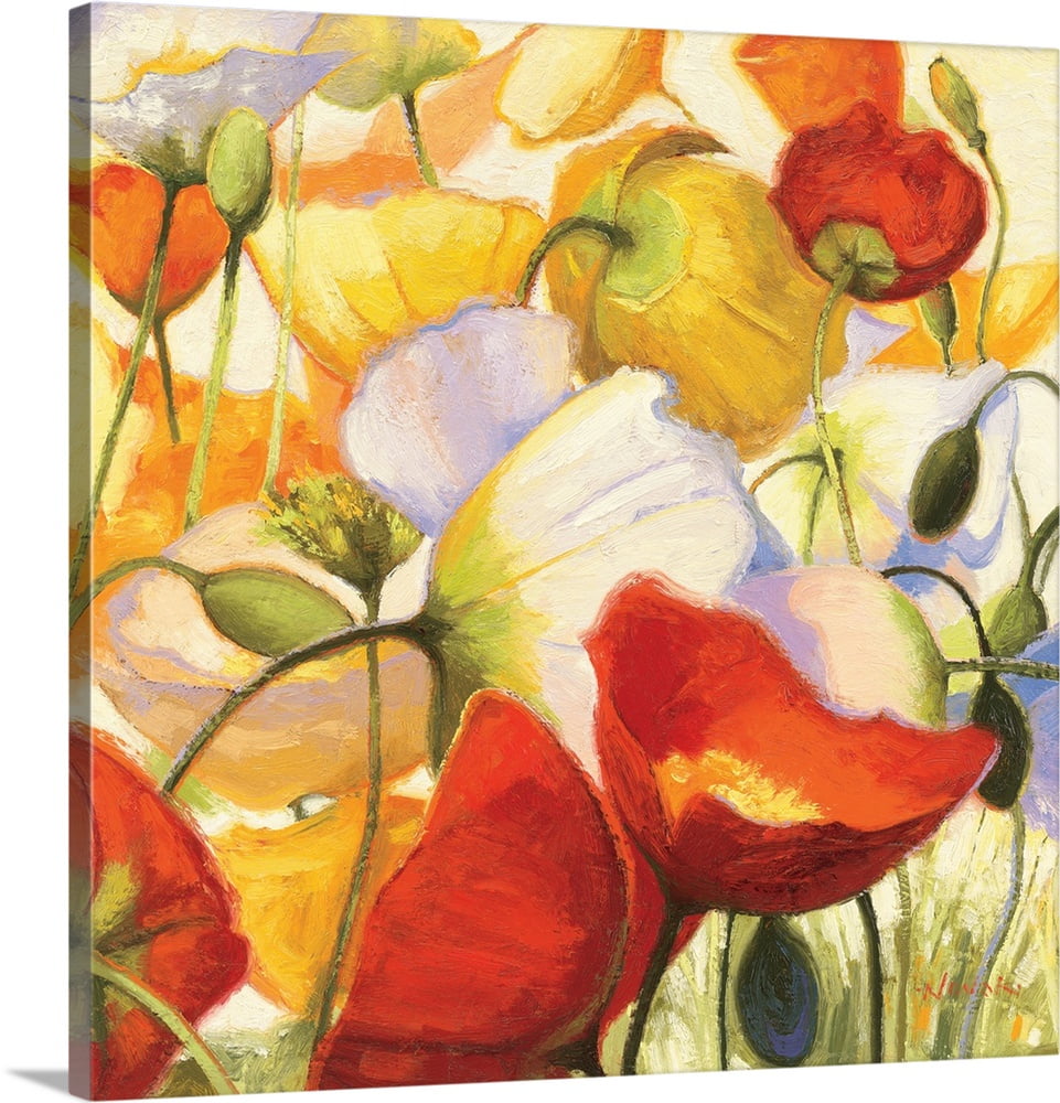 Great BIG Canvas "Poppies Up Close" Canvas Wall Art 16x16