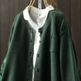 thumbnail image 6 of Breezora Retro Knitted Cardigan for Women Loose Fit Long Sleeve Cotton Sweater Jacket Autumn Casual Outerwear XL Size Green, 6 of 9