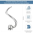 thumbnail image 2 of 2-Piece 6QT Stainless Steel Dough Hook + Flat Beater for KitchenAid 6qt Bowl-Lift Stand Mixers, Fits Professional 600, Pro 5 Plus & K5/KG25/KV25/KP26 Models, Heavy Duty & Dishwasher Safe, 2 of 9