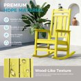 thumbnail image 4 of Oversized HDPE Outdoor Rocking Chair, All-Weather High Back Porch Rocker, Yellow, 4 of 7