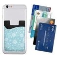 thumbnail image 2 of YFYANG Universal Adhesive Cell Phone Card Holder, Blue Christmas Snowflakes Leather Cell Phone Wallet Sticker, 2 of 6