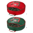 thumbnail image 3 of Sac de Couronnes de Noël Double Artificiel Imperméable Guirlandes de Couronne de Noël Conteneur de Rangement Imperméable Poignée Décorative Jouets de Saison Maison Rouge, 3 of 7