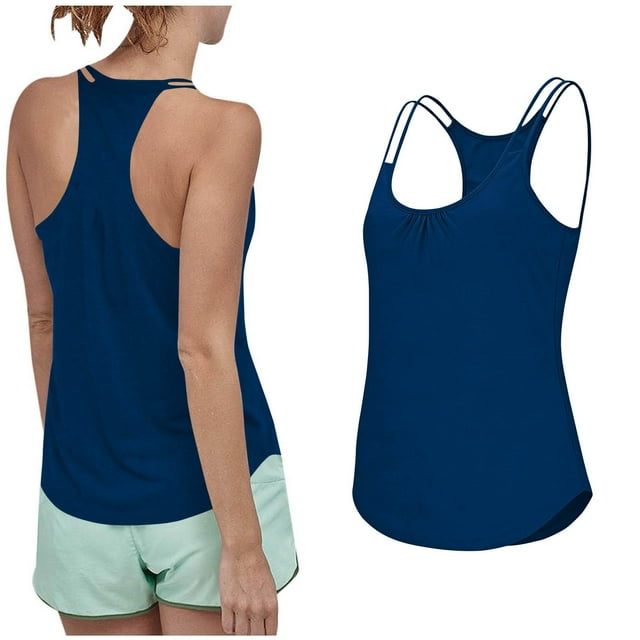 HongQid Women Workout Athletic Yoga Shirts Sleeveless Gym Tops Loose Fit Racerback Tank Tops